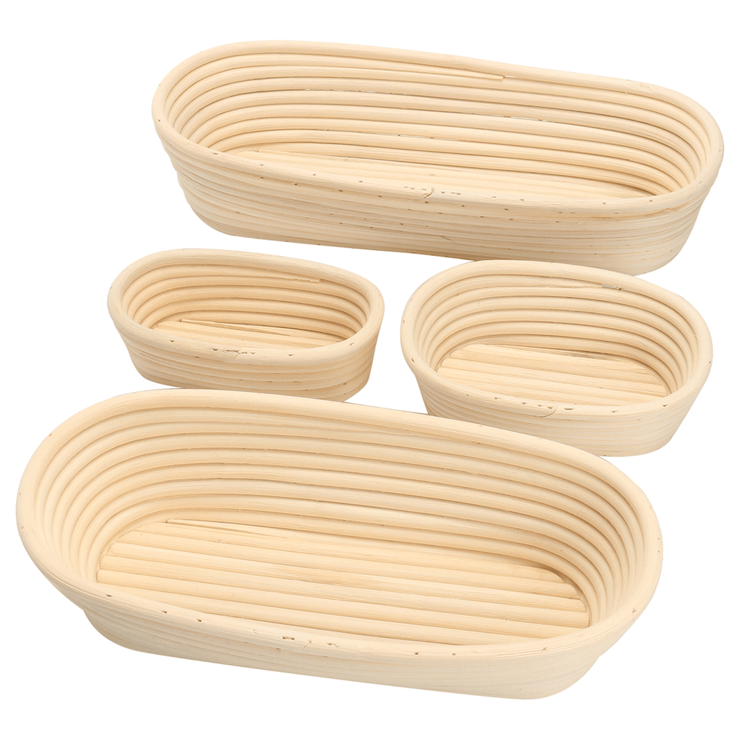 Long Oval Banneton Bread Dough Proofing Rattan Brotform Storage Baskets Loaf Proving Rising 4 Sizes - MRSLM