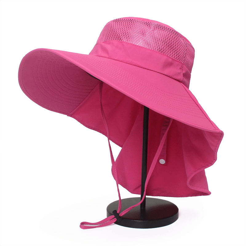 Hat Male Summer Sun Visor Fisherman Hat Outdoor Climbing Sun Hat Neck Guard Sun Hat Anti-Ultraviolet Fishing Hat - MRSLM