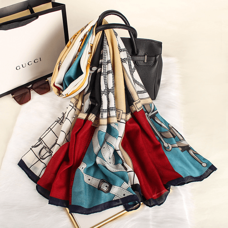 Fashion Mid-Length Stitching Warm Shawl Scarf - MRSLM