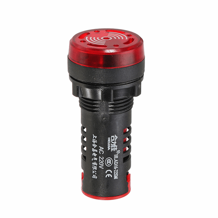 Machifit AD16-22SM AC 220V 22Mm Indicator Light Signal Lamp Flash Buzzer Red - MRSLM