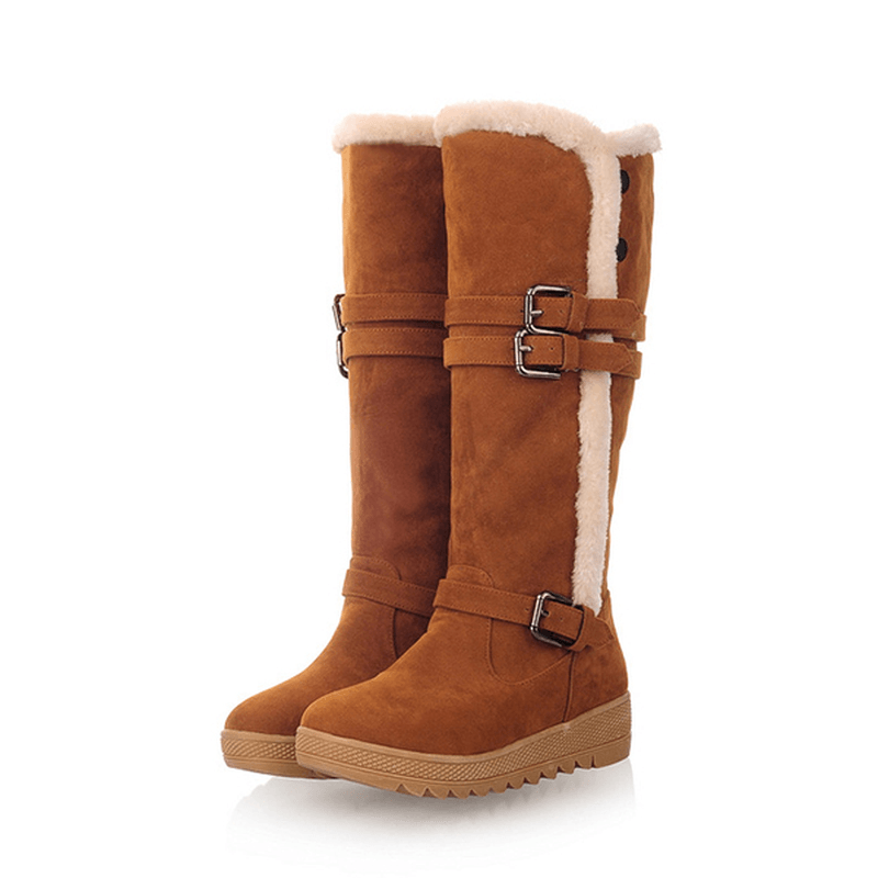 US Size 5-12 Women Winter Fur Lining Keep Warm Mid Calf Snow Boots - MRSLM