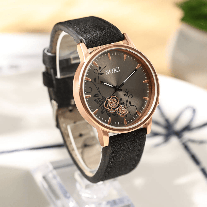 Deffrun Casual Style Women Wrist Watch Leather Watch Band Quartz Watch - MRSLM