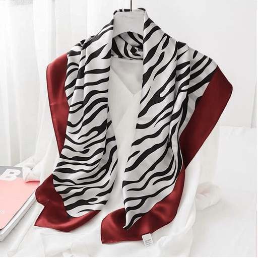 zebra print silk square scarf - MRSLM