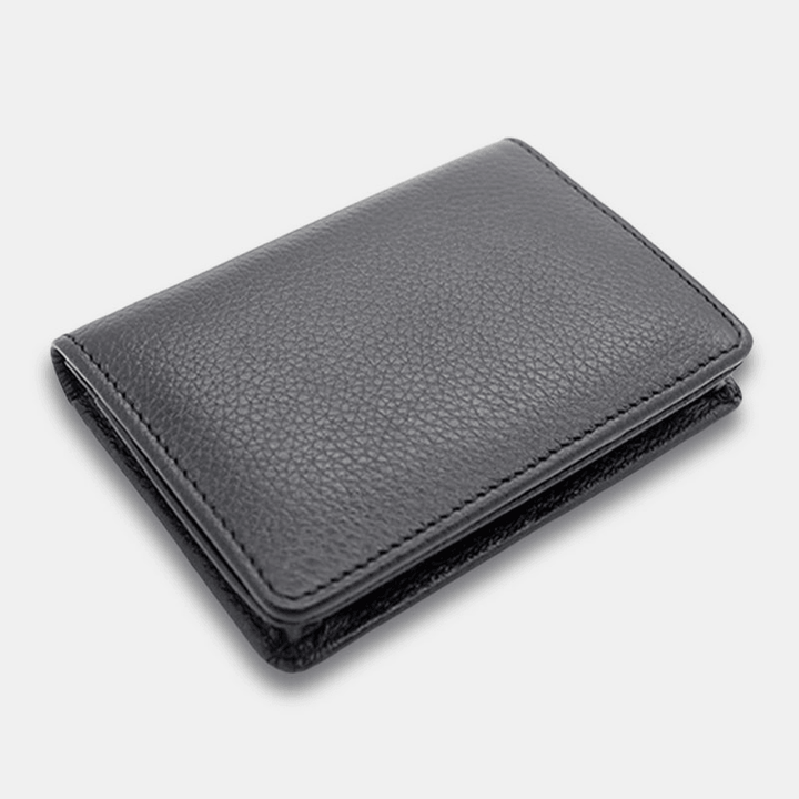 Men Genuine Leather Large Capacity Bifold Retro Business Multi-Card Slot Card Holder Business Card Holder Credit Card Holder Wallet - MRSLM