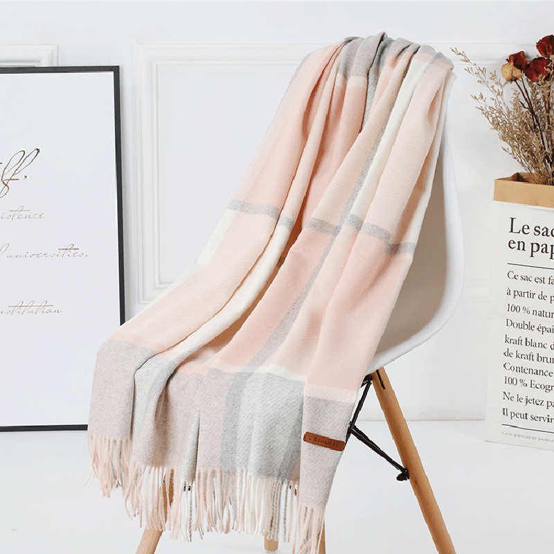 Wool Plaid Women Autumn and Winter Warm Scarf - MRSLM