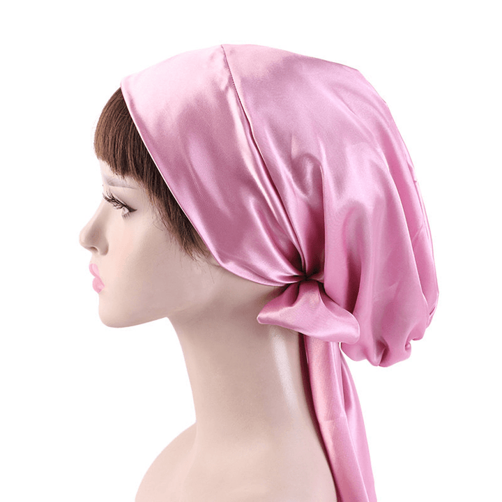 Satin Print Ribbon Bow Turban Hat - MRSLM