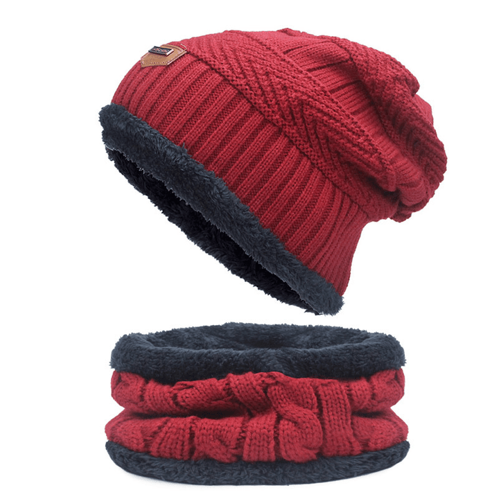 Autumn Winter Hats and Scarves for Men and Women with Velvet Thick - MRSLM