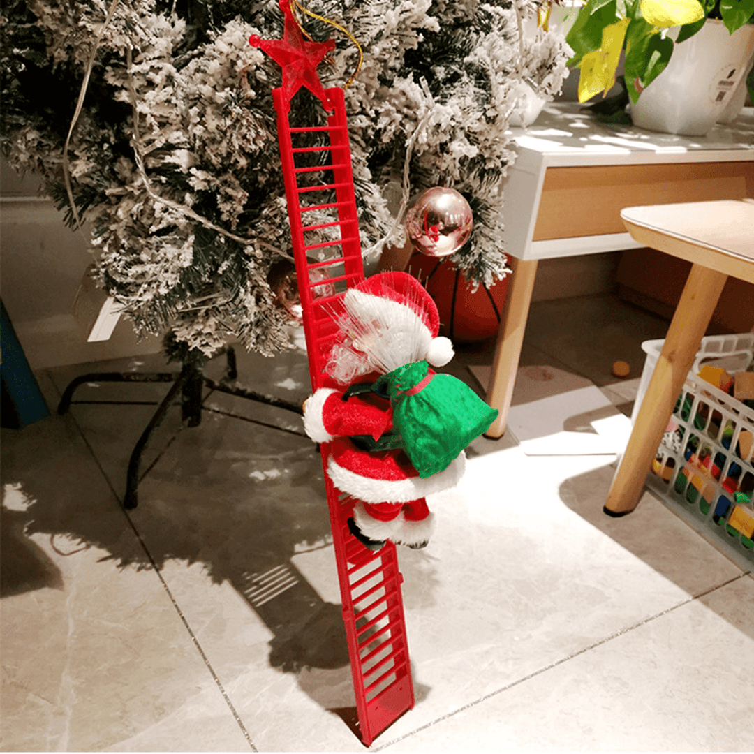 Electric Santa Claus Climbing Stairs Christmas Music Santa Doll Decor - MRSLM
