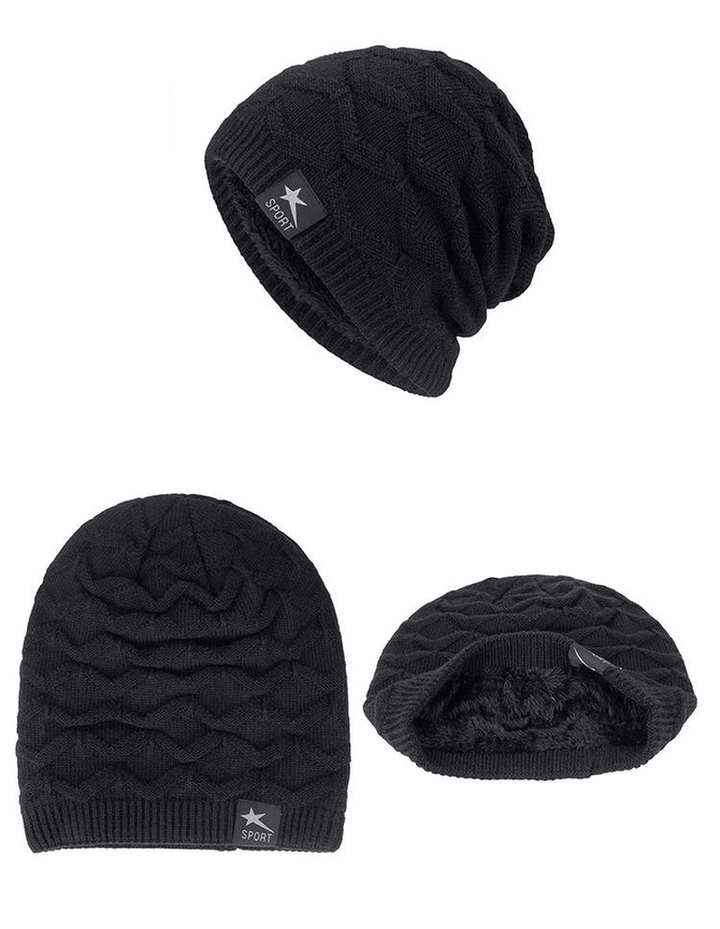 Men'S Knitted Woolen Thick Warm Toe Cap Sports Cap - MRSLM