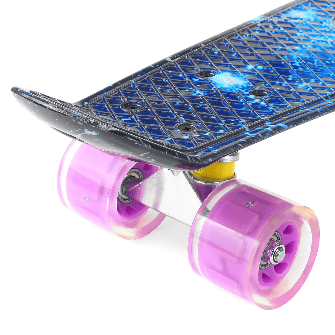 22Inch Kids Skateboard Flashing Wheel Chrome Bearing Mini Cruiser Children Longboard Outdoor Sport - MRSLM
