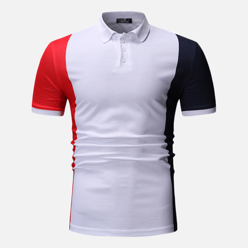 Men Color Block Muscle Fit Golf Shirt - MRSLM