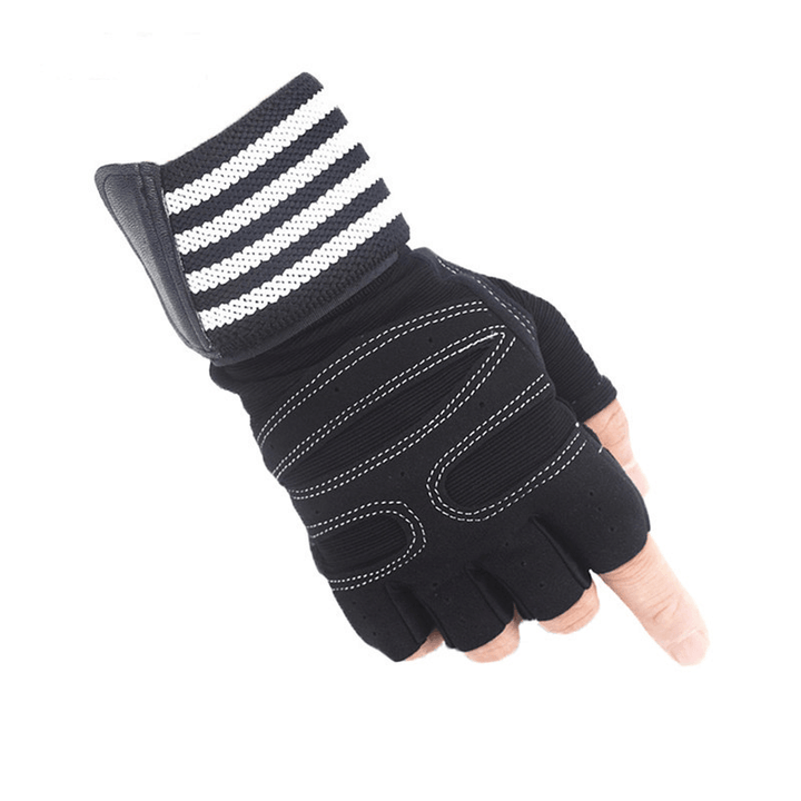 Ribbon Compression Wristband Sports Non-Slip Half-Finger Gloves - MRSLM