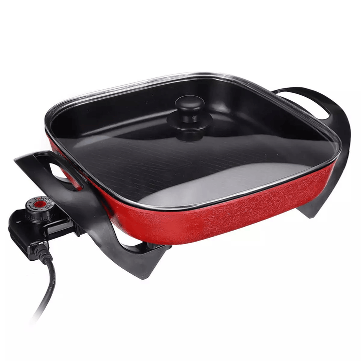 1500W 220V 5.5L Multifuctional Electric Skillet Heating Pan Hotpot Noodles Rice Eggs BBQ Soup Cooking Pot Food Steamer - MRSLM