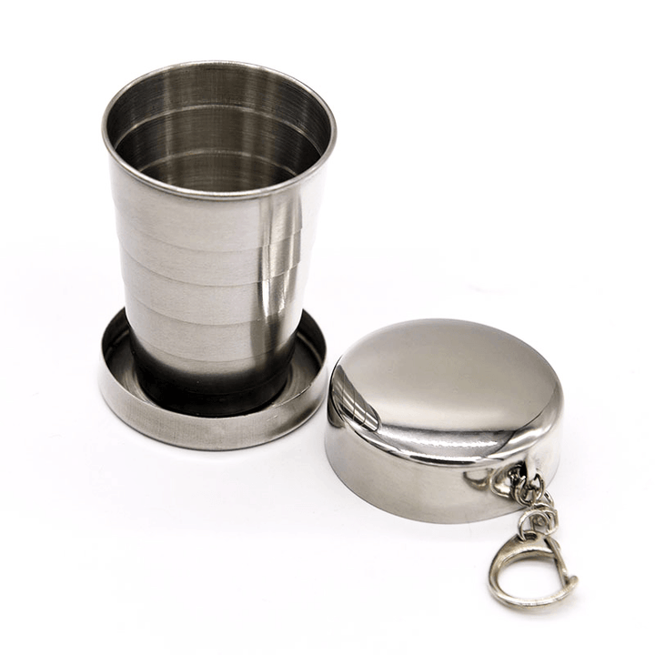 Honana HN-POC25 Stainless Steel Portable Outdoor Travel Camping Folding Collapsible Metal Water Cup - MRSLM