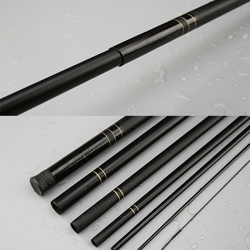 ZANLURE 2.7-7.2M Glass Fiber Black Stream Hand Pole Telescopic Spinning Freshwater Fishing Rod - MRSLM