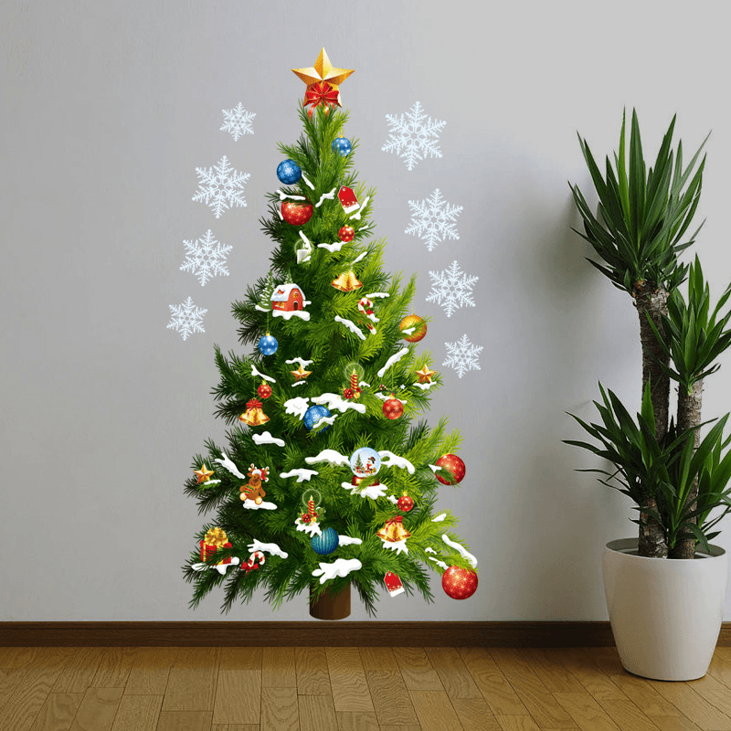 Miico FXMAS Christmas Sticker 3D Christmas Tree Wall Stickers Removable for Room Decorations - MRSLM