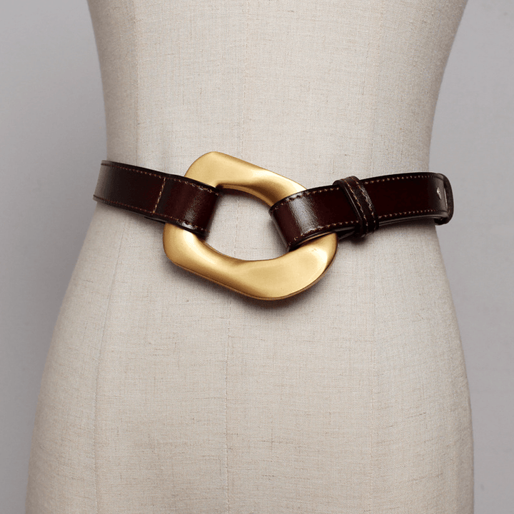 Leather Belt Women'S All-Match Jeans Belt Simple Dress Belt - MRSLM
