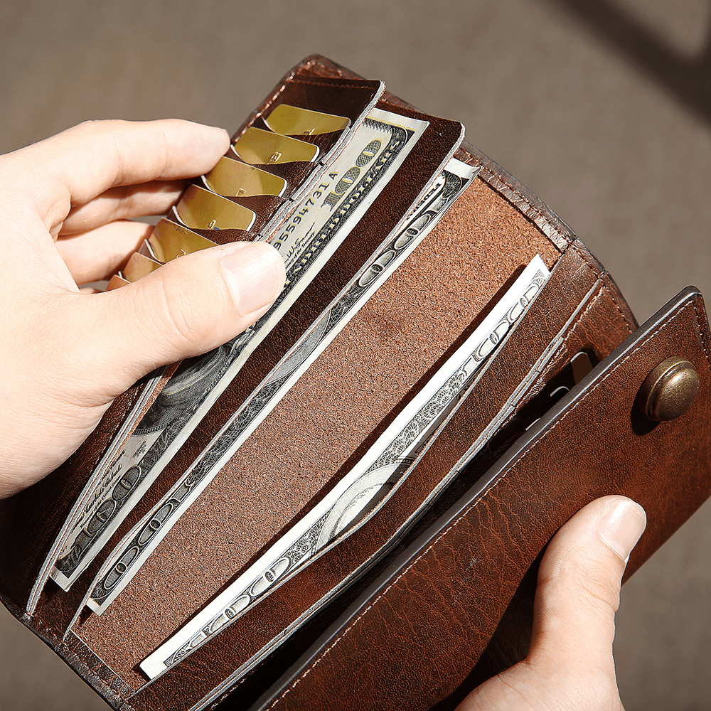 E Ekpheromen Casual Trifold Multi-Slot Long Wallet Card Holder Cash Holder Clutch Bag - MRSLM