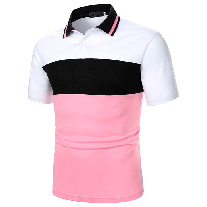 Summer V-Neck Muscular Sport Polo Shirts with Solid-Color - MRSLM
