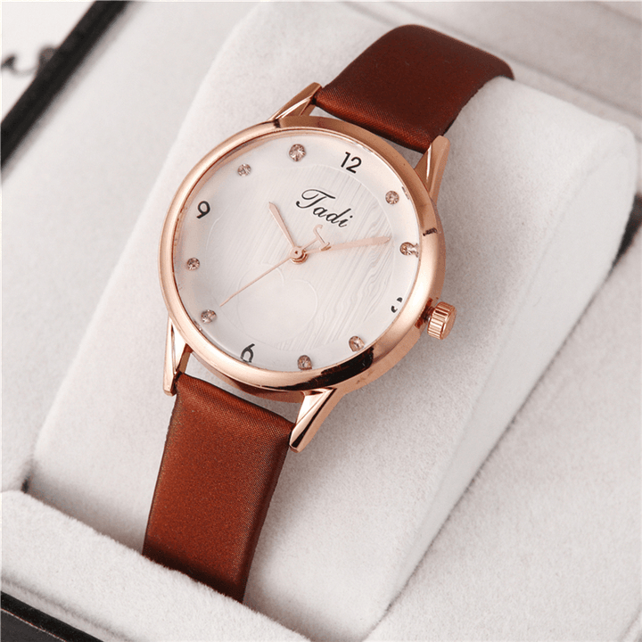 Fashion Casual Elegant Sport Women Watches Leather Band Dial Rose Gold Wrist Alloy Case Quartz Watch - MRSLM