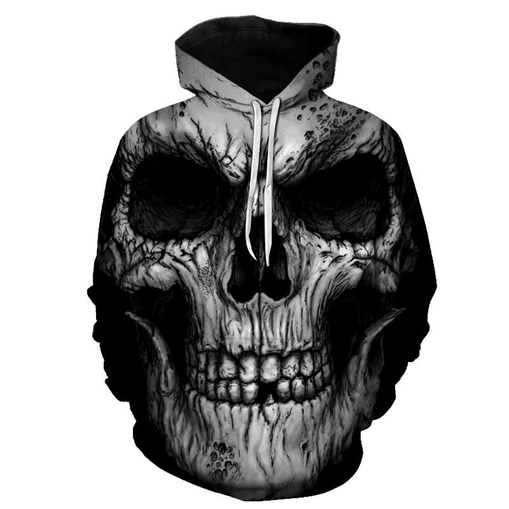 Skull 3D Printing Hooded Pocket Pullover Sweater Nanchao Hoodie Men'S Personality Manufacturer - MRSLM