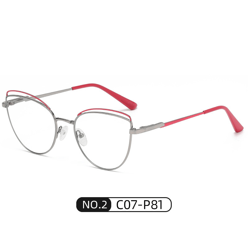 Women's two-tone metal cat eye glasses, view 3 - MRSLM