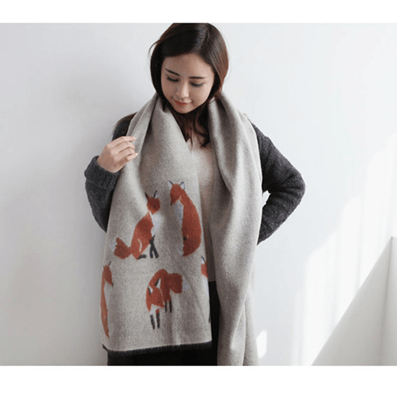 Fashionable Ladies Thick Warm Jacquard Scarf - MRSLM