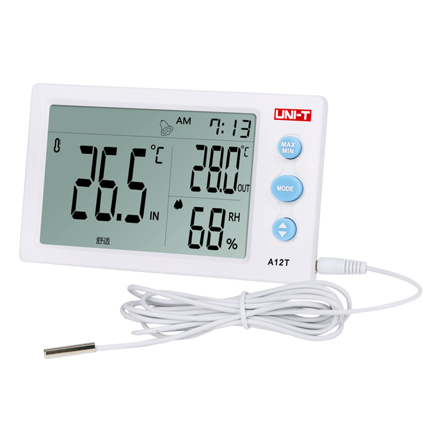UNI-T A13T Digital Temperature Thermometer Indoor Outdoor Instrument Alarm Clock Weather Station - MRSLM