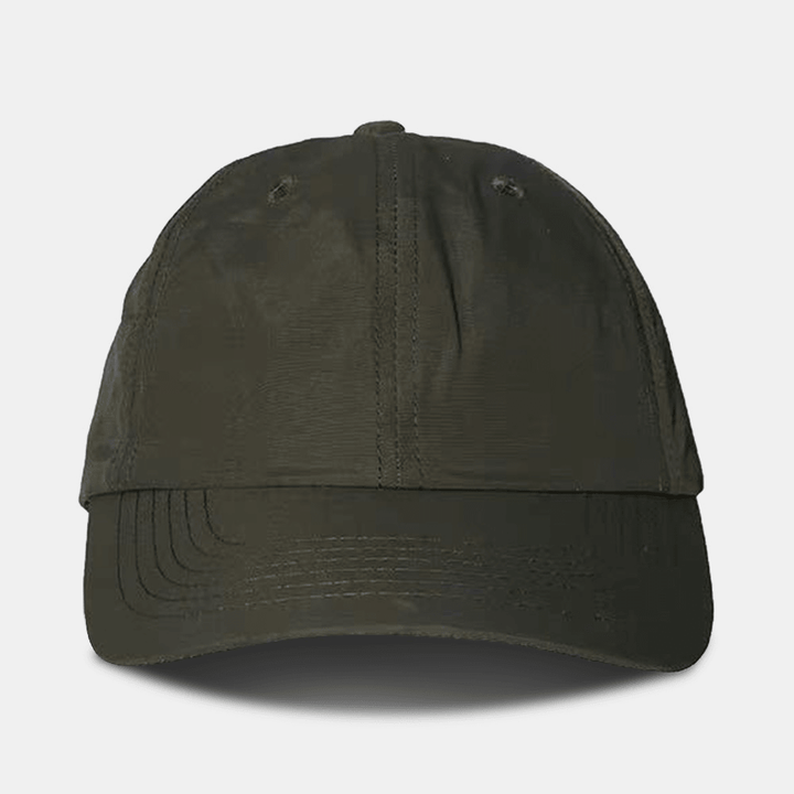 Unisex Quick-Drying Fabric Zipper Pocket Baseball Cap Fashion Wild Soft Top Sunshade Adjustable Hat - MRSLM