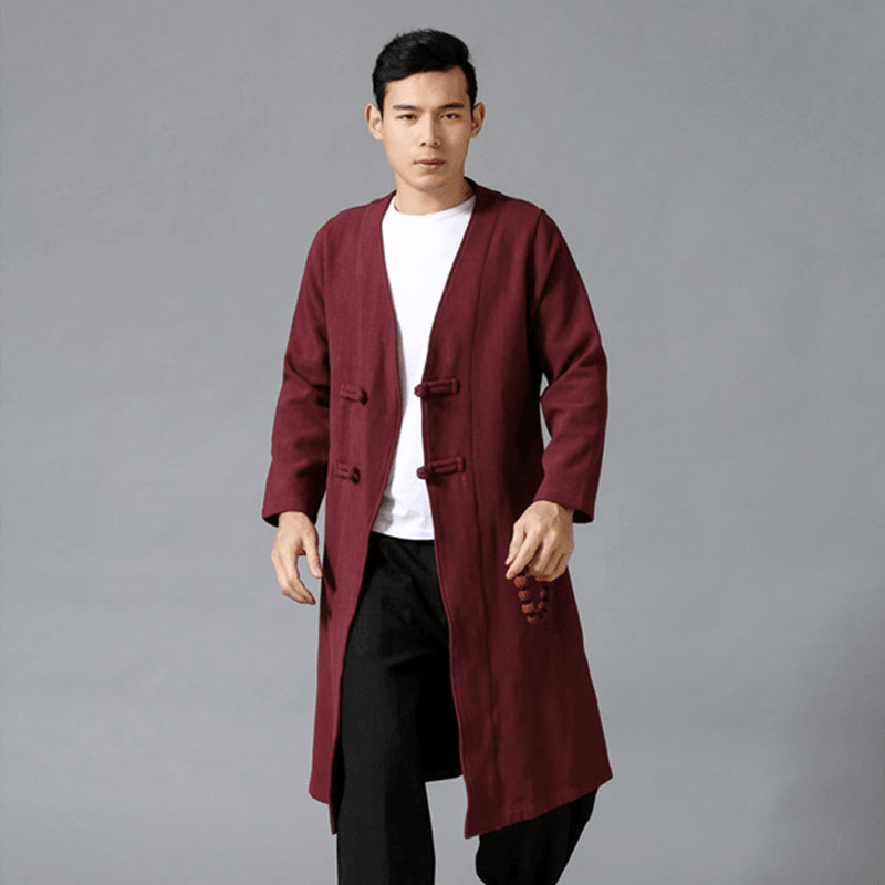 Large Size Men'S Jacket with Chinese Disc Button - MRSLM