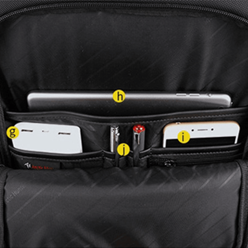 Men Large Capacity Mukti-Layer Waterproof Multifunctional Backpack Handbag with USB Charging Port - MRSLM