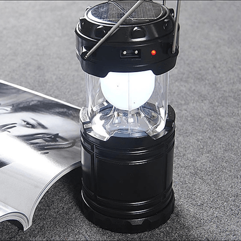 Ipree® G85 Outdoor Solar Lantern 6 LED USB Rechargeable Telescopic Camping Light Super Bright Emergency Power Bank Flashlight Hiking Travel - MRSLM