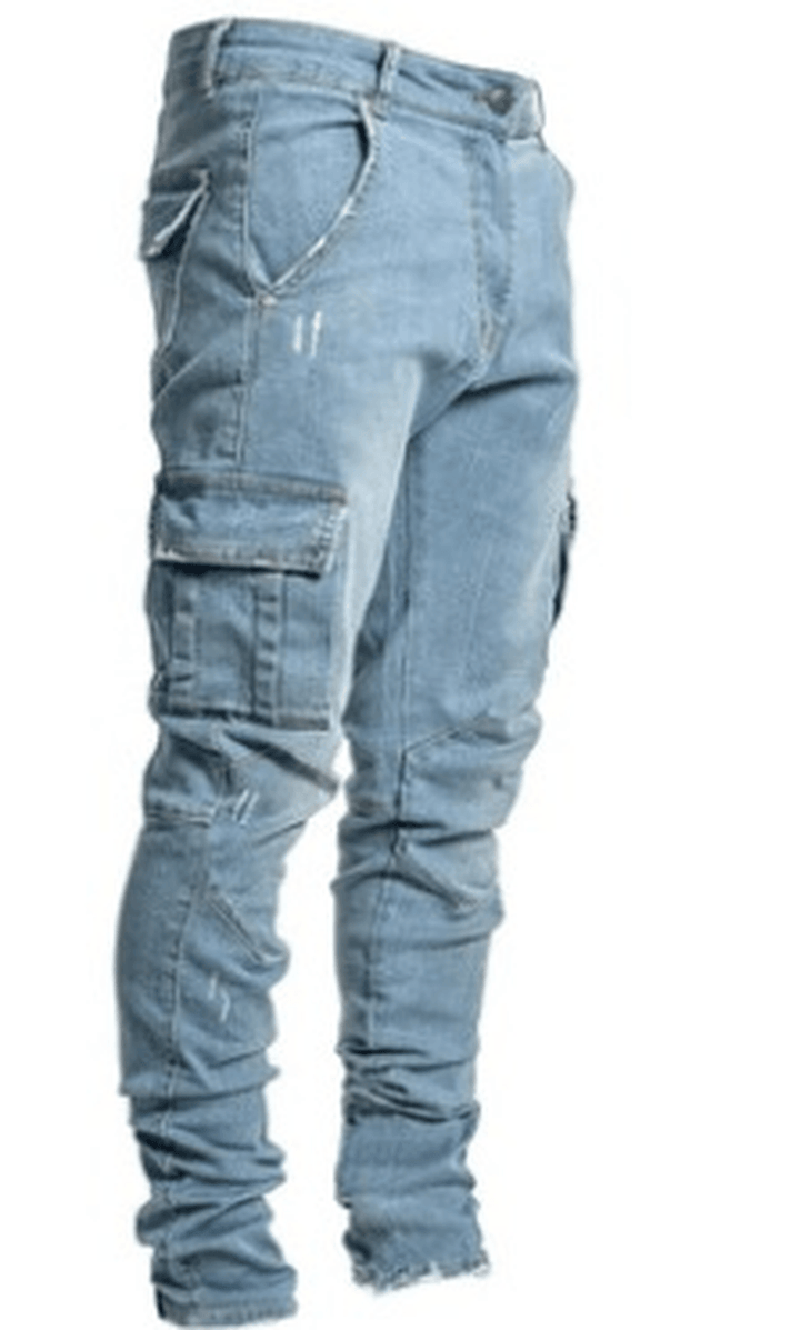 New Skinny Jeans with Side Pockets and Feet for Men - MRSLM