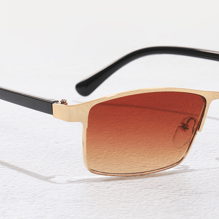 Unisex Retro Small Frame Square Frame Tinted Lens Glasses Travel Driving UV Protection Sunglasses - MRSLM