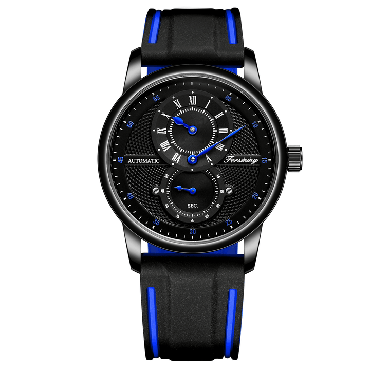 FORSINING FSG8203 Fashion Men Automatic Watch Creative Dial Leather Strap Mechanical Watch - MRSLM