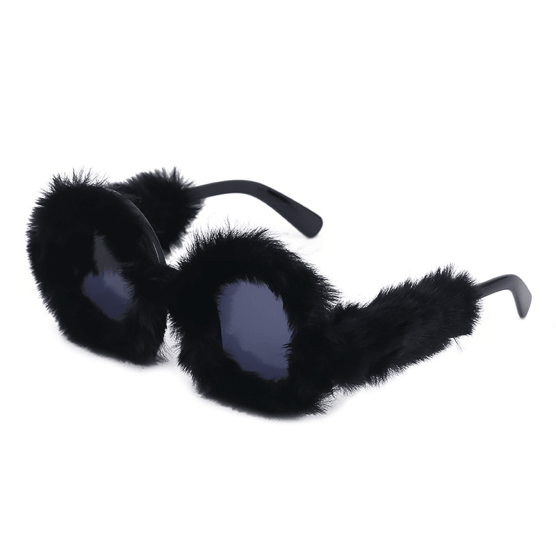 Women'S Fashion round Frame Plush Full Coverage Sunglasses - MRSLM