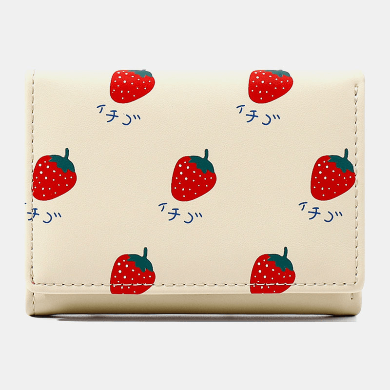 Women 7 Card Slots Trifold Fruit Printed Wallet - MRSLM