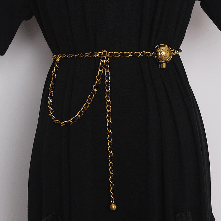 Small Incense Wind Chain Waist Chain Belt Wild Retro Small Golden Ball Adjustable - MRSLM