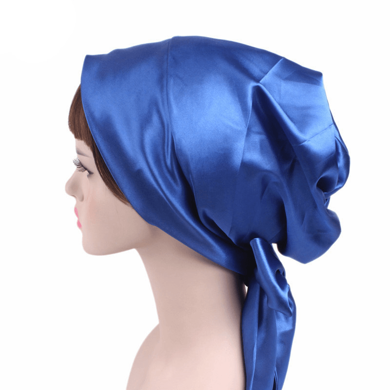Satin Print Ribbon Bow Turban Hat - MRSLM