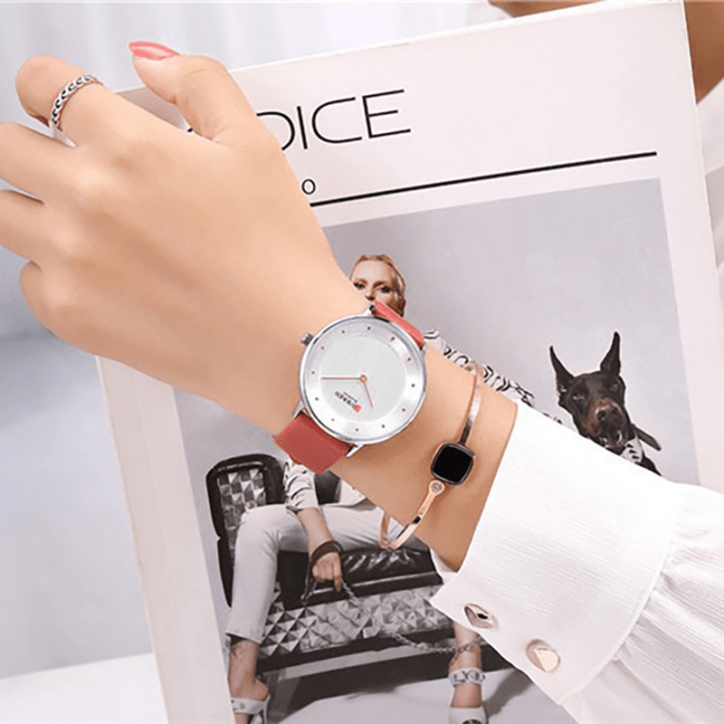 CURREN 9033 Fashion Casual Time Display PU Leather Strap Women Quartz Watch - MRSLM