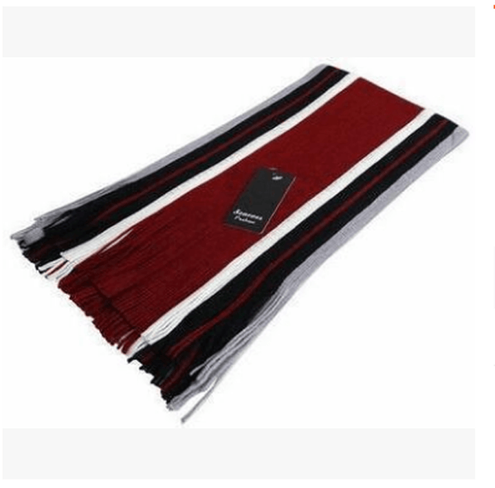 Men'S Striped Scarf Korean Style All-Match - MRSLM