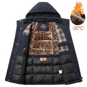 casual long thick hooded coat, view 5 - MRSLM