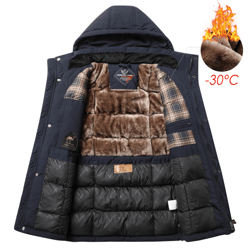 casual long thick hooded coat, view 5 - MRSLM