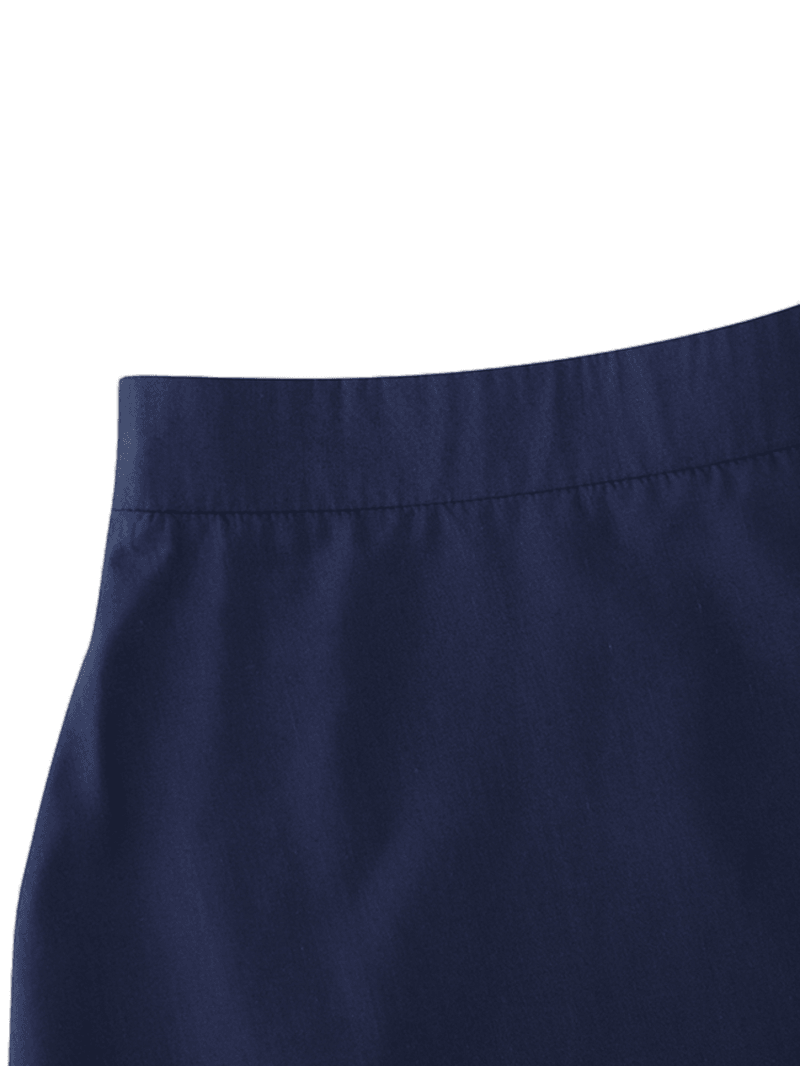 Solid Pleated Ruffle Hem Side Pockets Skirts for Women - MRSLM