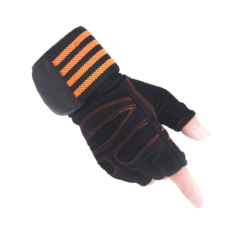 Ribbon Compression Wristband Sports Non-Slip Half-Finger Gloves - MRSLM