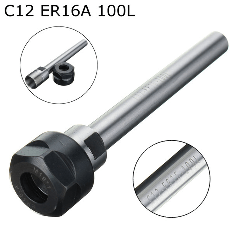 C12-ER16A-100L Straight Shank Collet Chuck Holder CNC Lather Milling Tool - MRSLM