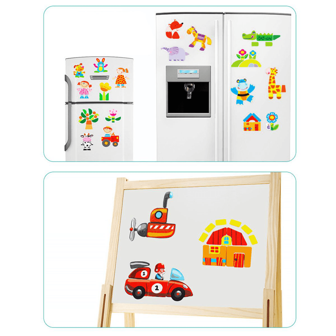 Wood Magnetic Drawing Board Animal Puzzle Toys Jigsaw Puzzle Toy Kids Early Educational Learning - MRSLM