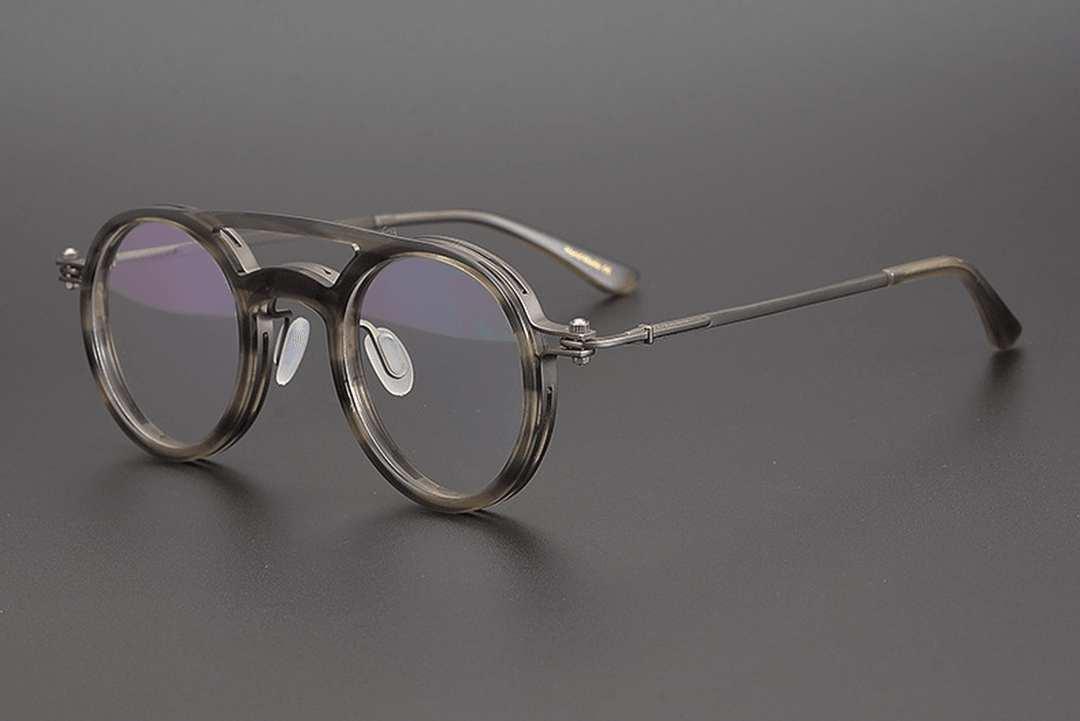 Personalized Couple Style Handmade Art round Myopia Glasses Full Frame Plate Tide - MRSLM