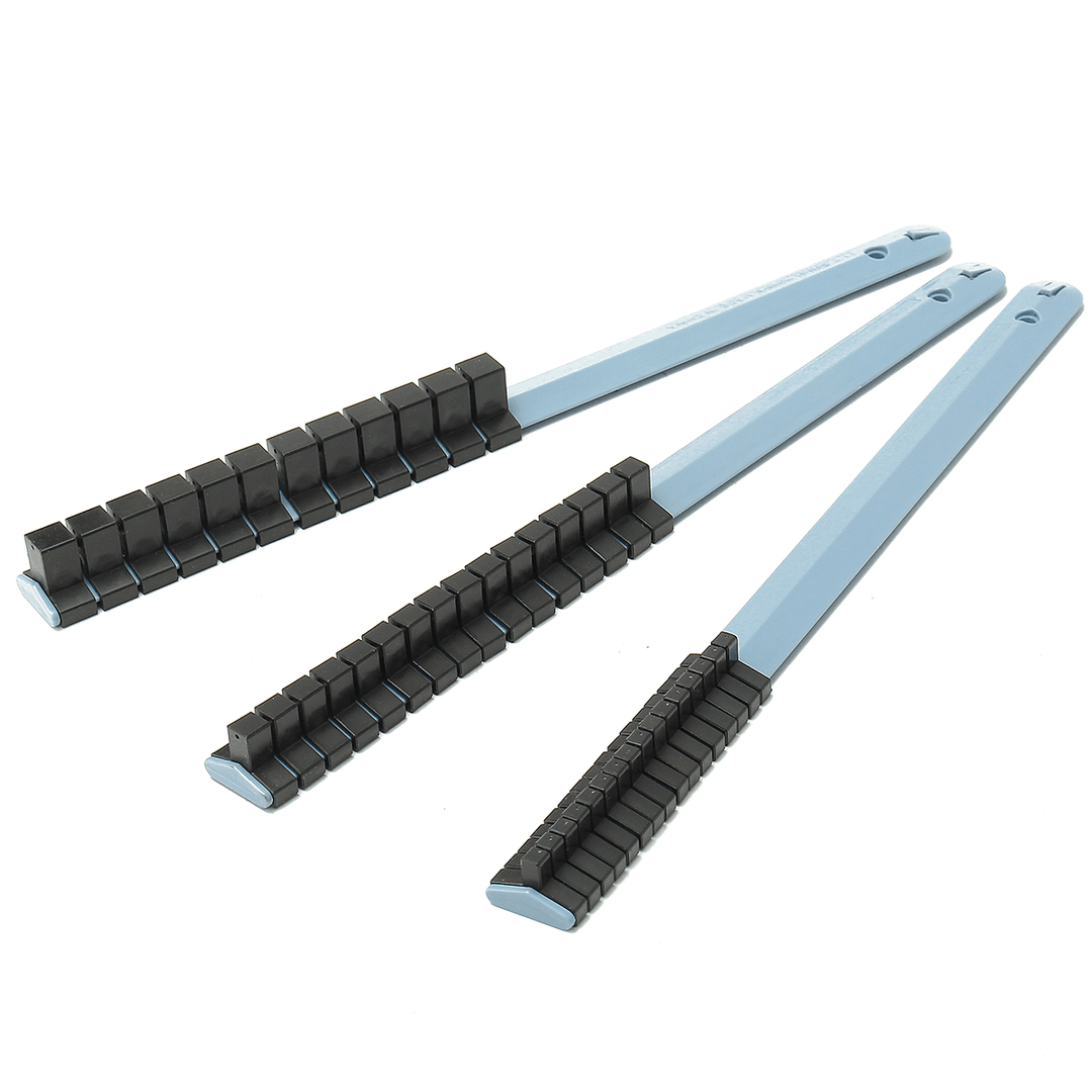 3Pcs 1/4" 3/8" 1/2" Industrial Socket Rack Storage Divider Tray Rail Tool Holder Organizer - MRSLM