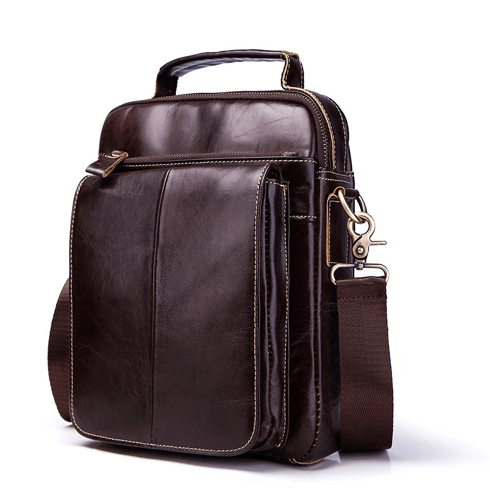 Men Genuine Leather Business Casual Vintage Bag - MRSLM